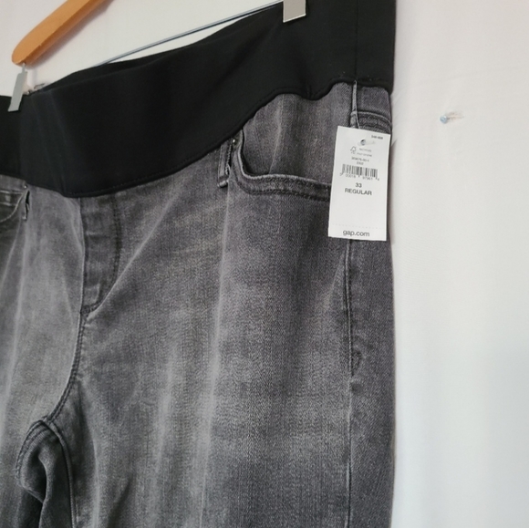 🆕️ Gap Maternity soft Demi Panel True Skinny Jeans SOFT BLACK with whiskering - Picture 6 of 11